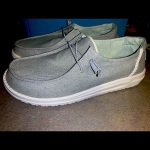 HEY DUDE-Women’s Wendy, Size 10 in Chambray Braid Grey-NEW